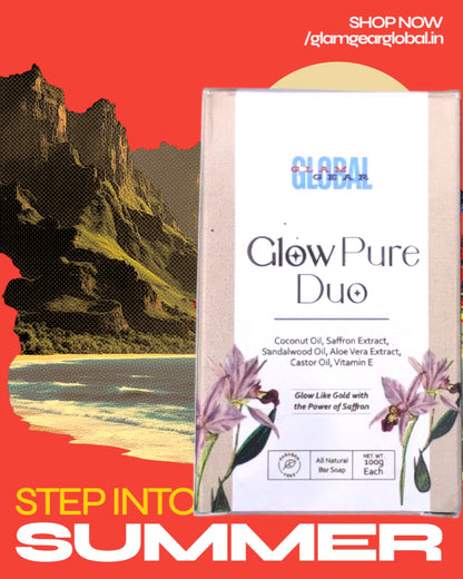 Glow Pure Duo – Luxury Handmade De-Tan Soap with Saffron & Sandalwood (Pack of 2)