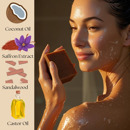 Glow Pure Duo – Luxury Handmade De-Tan Soap with Saffron & Sandalwood (Pack of 2)