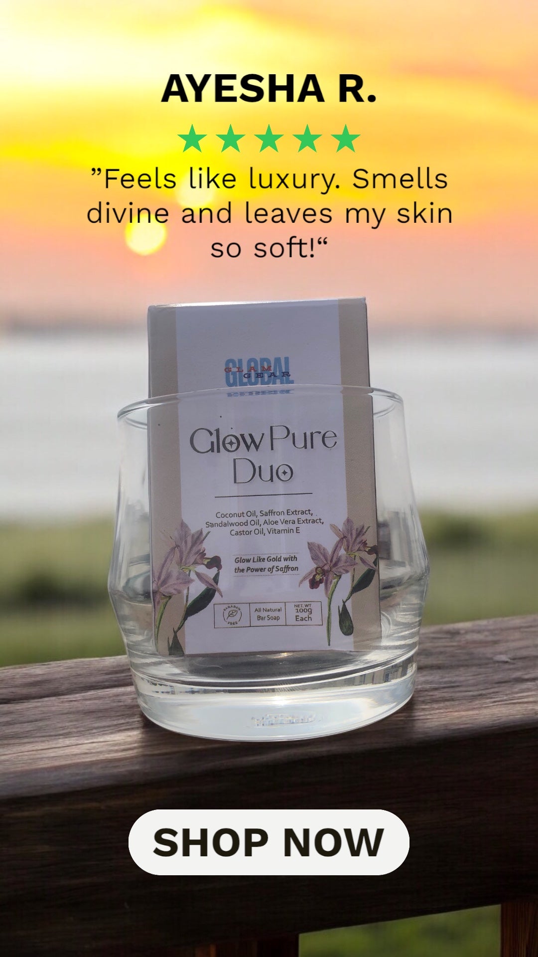 Glow Pure Duo – Luxury Handmade De-Tan Soap with Saffron & Sandalwood (Pack of 2)